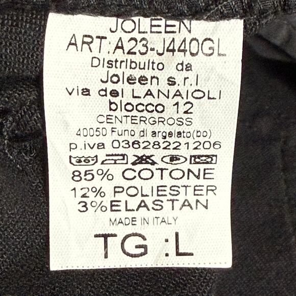 Joleen High Rise  lack Jeans Made in Italy Size L Stretchy Button /Zip Closure - Picture 9 of 9